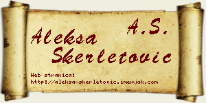 Aleksa Skerletović vizit kartica